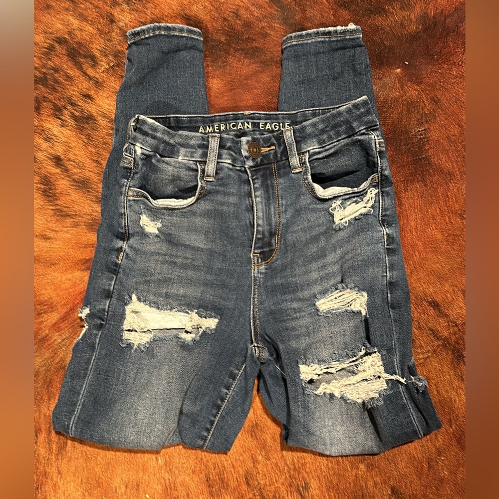 american eagle ripped skinny jeans 2Short